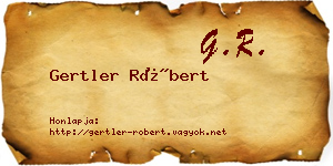 Gertler Róbert névjegykártya
